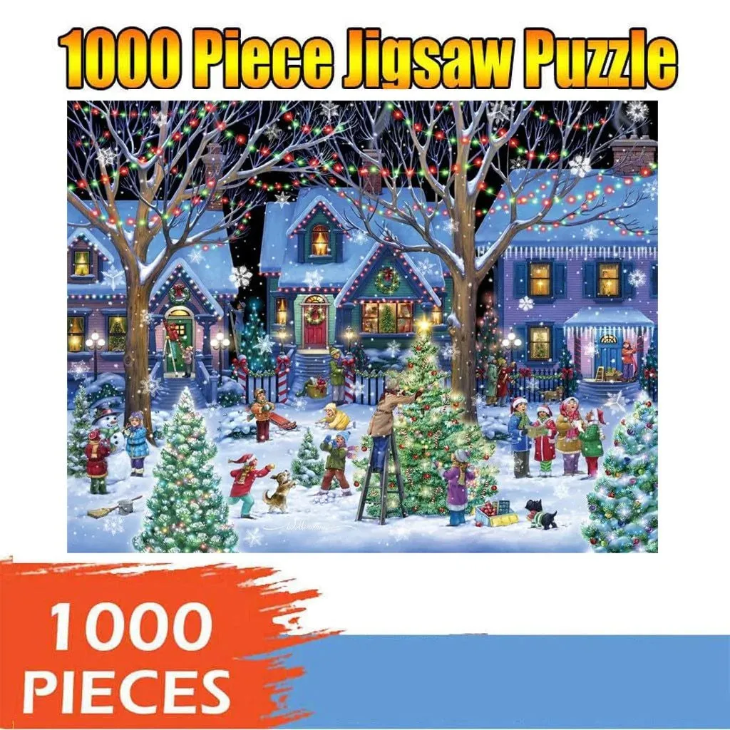 1000 Piece Jigsaw Puzzle Christmas Winter Scene For Adults and Families