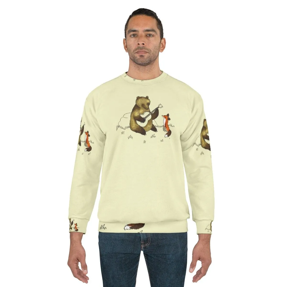 Adorable Bear and Fox Sweatshirt - Stylish Wildlife Clothing