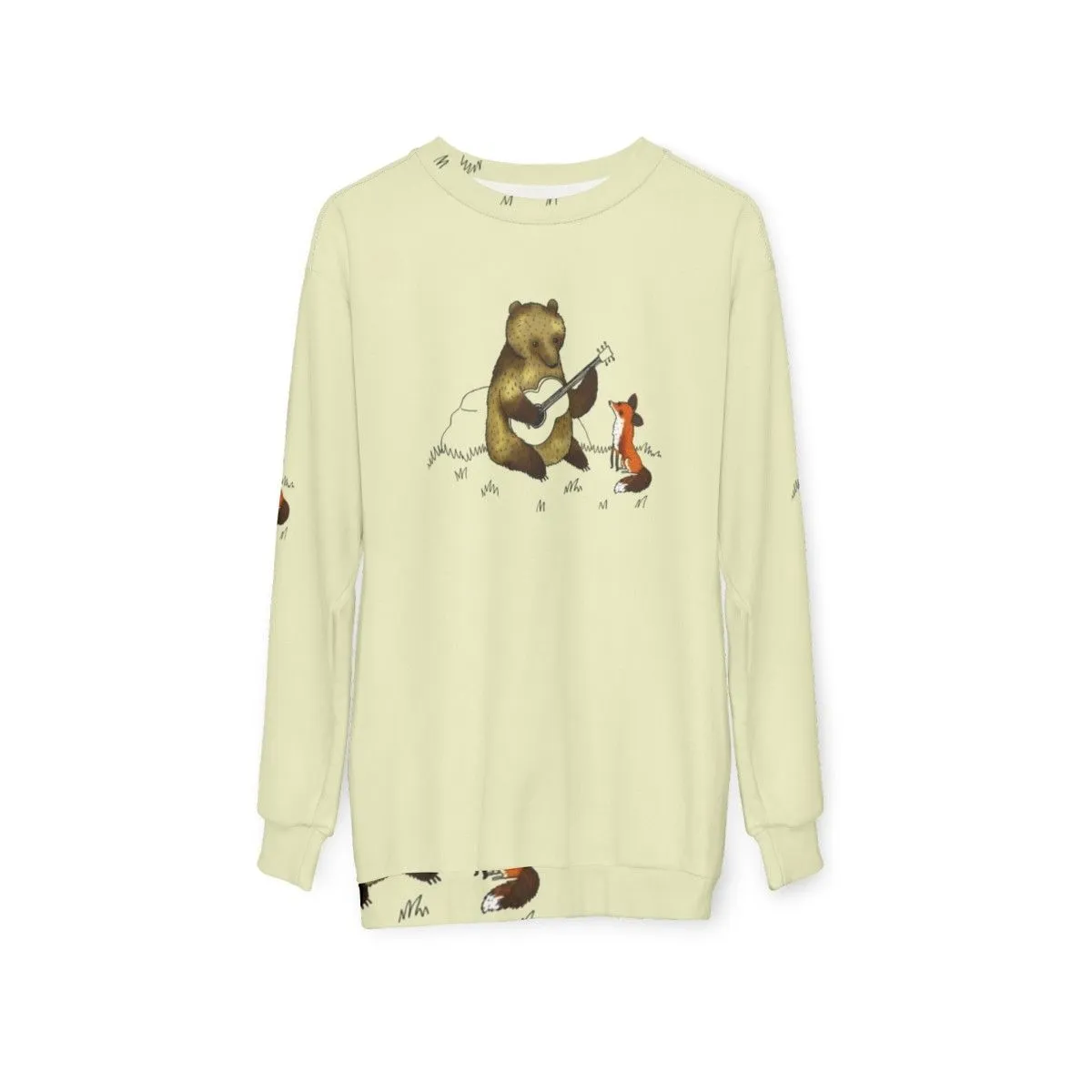 Adorable Bear and Fox Sweatshirt - Stylish Wildlife Clothing
