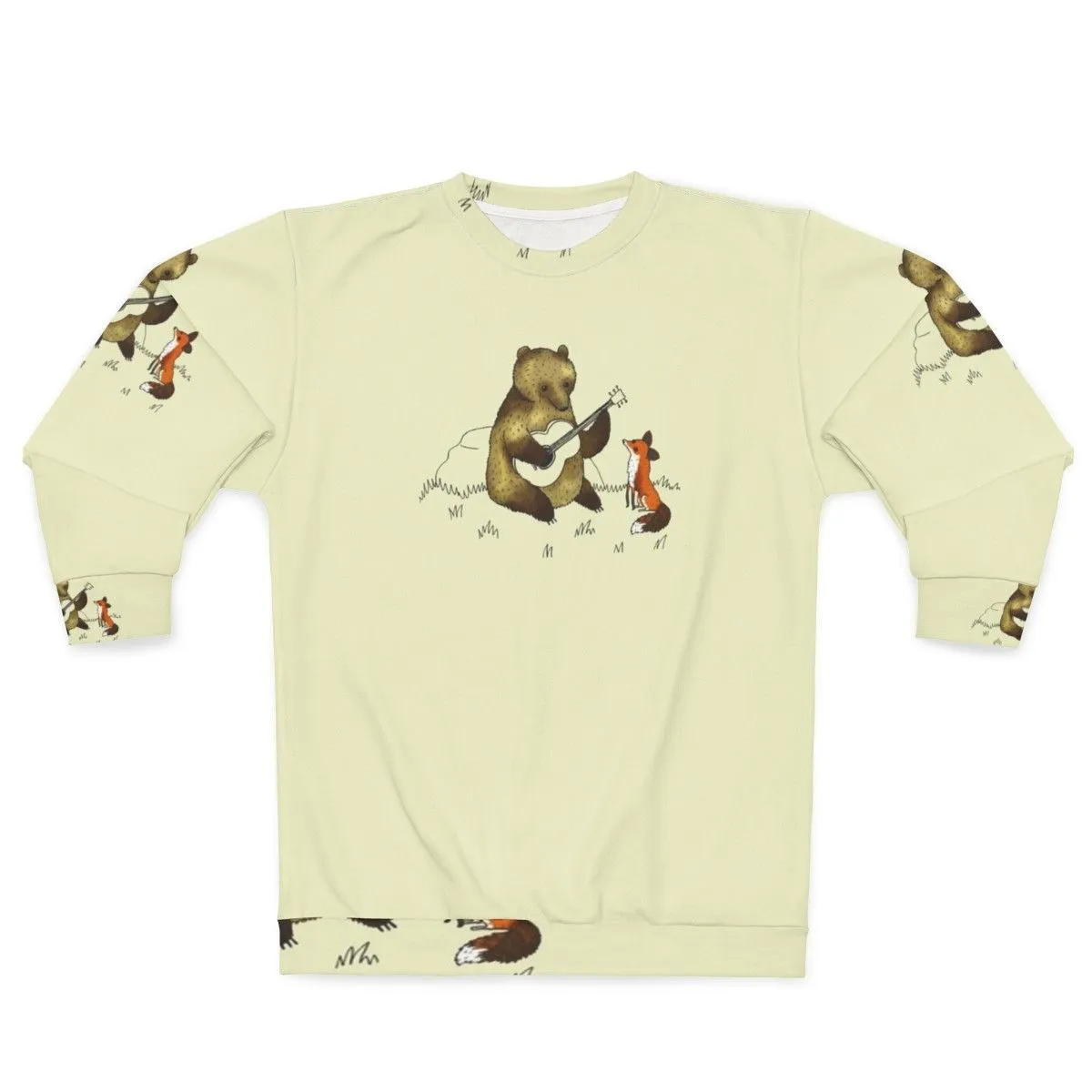 Adorable Bear and Fox Sweatshirt - Stylish Wildlife Clothing