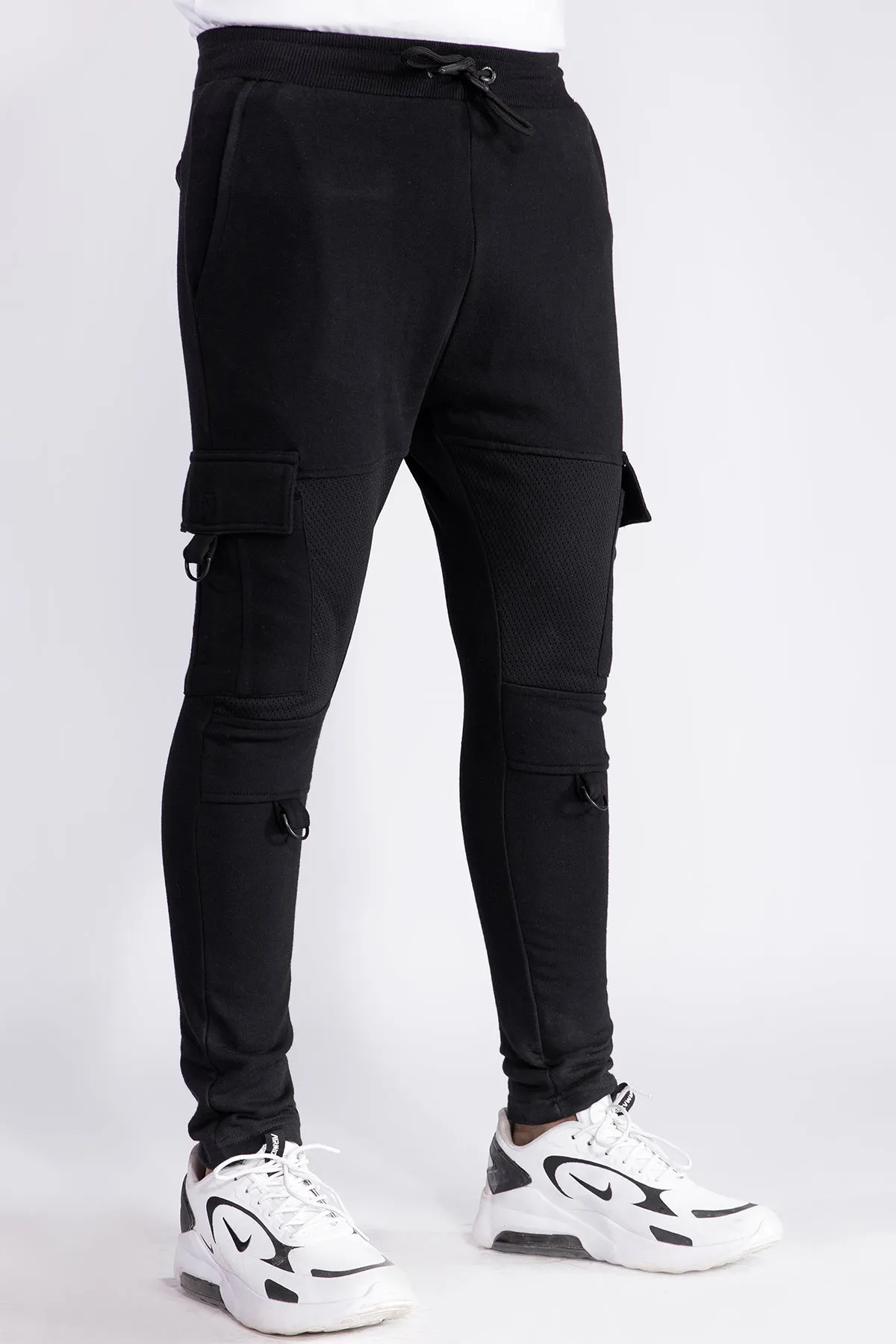 Black Mesh Panel Trouser - W21 - MTR018R
