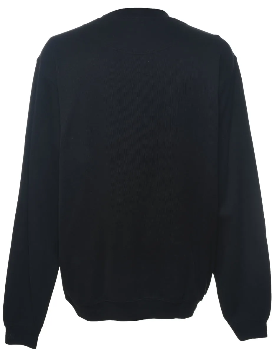 Black Plain Classic Sweatshirt - L