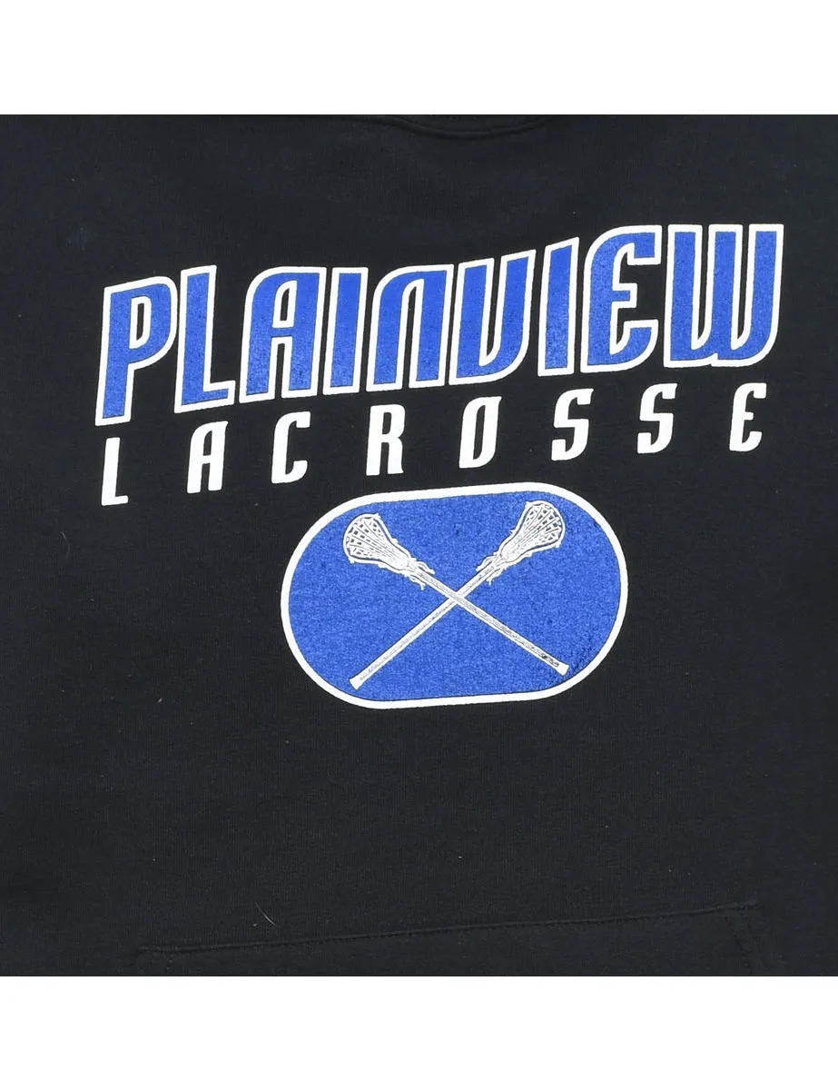 Black Plainview Lacrosse Hoodie - S
