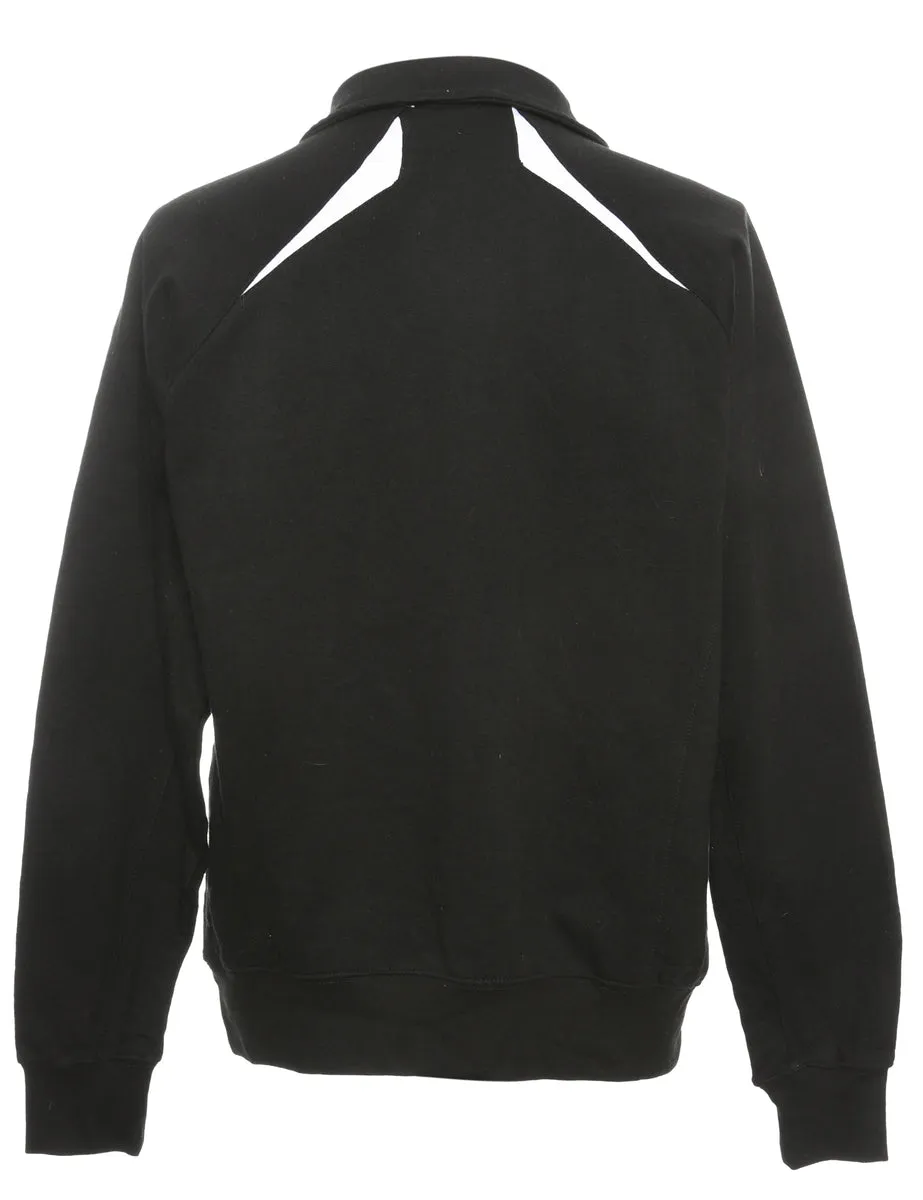 Black Quarter Zip Printed Sweatshirt - S