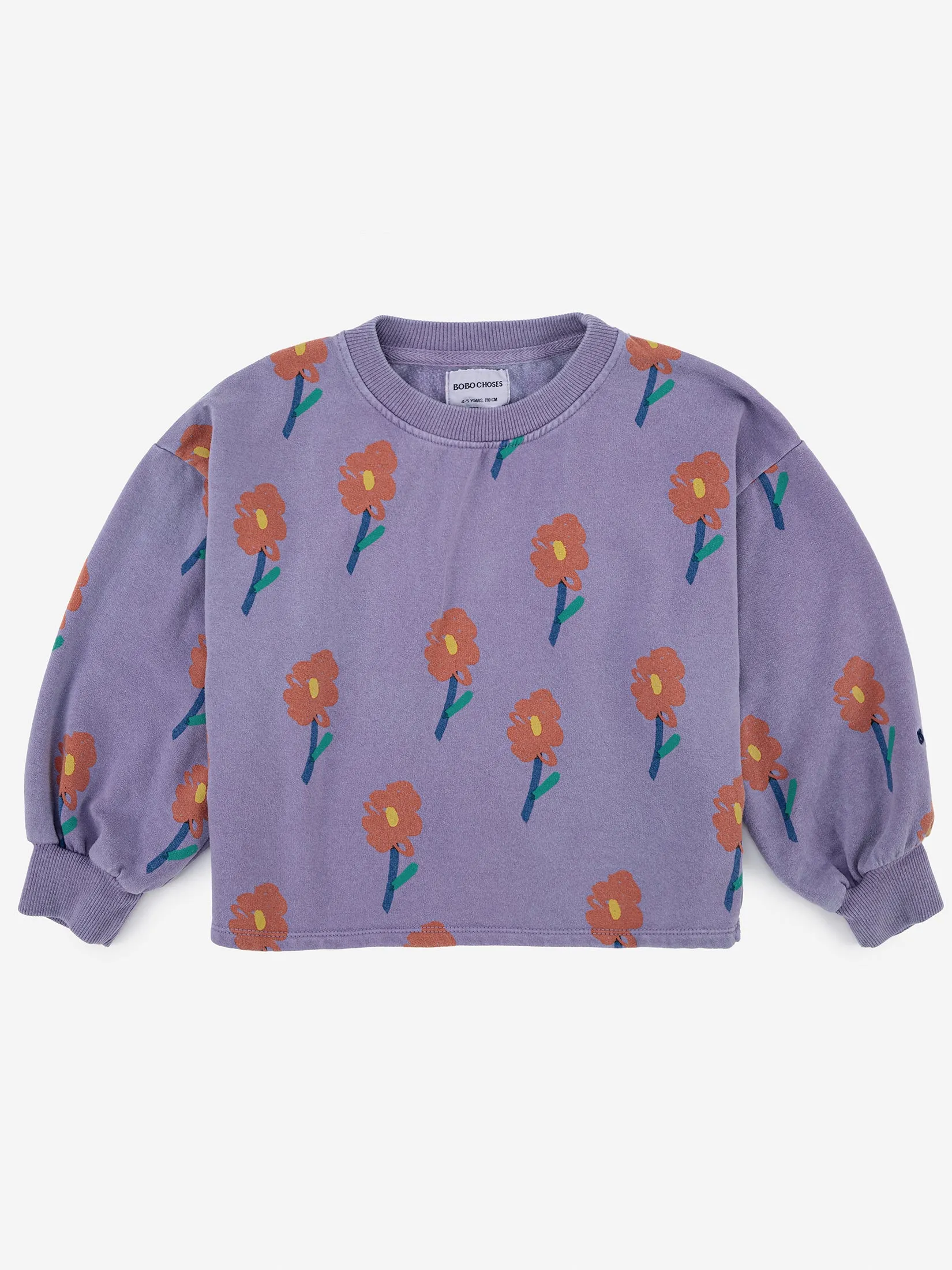 Bobo Choses Flowers AOP Cropped Sweatshirt
