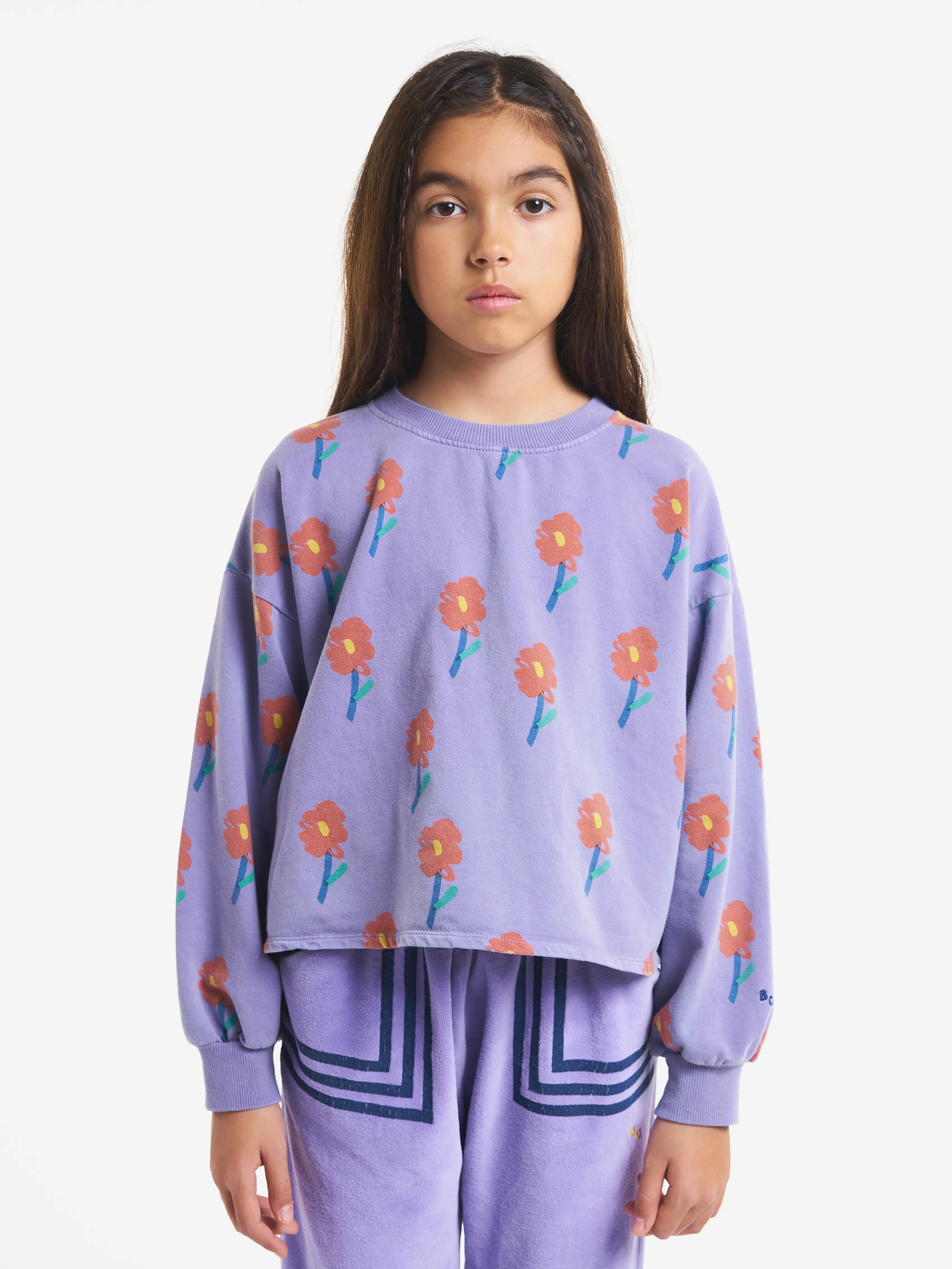 Bobo Choses Flowers AOP Cropped Sweatshirt