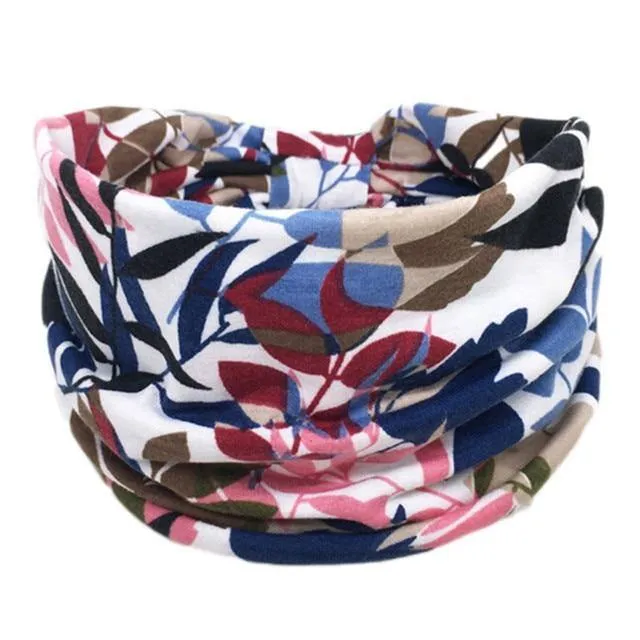 Boho Style Cotton Wide Printed Bandana Headbands For Women