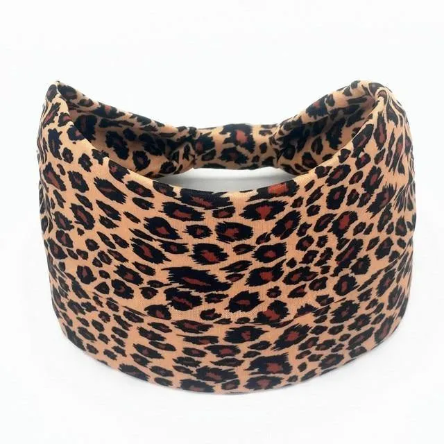 Boho Style Cotton Wide Printed Bandana Headbands For Women