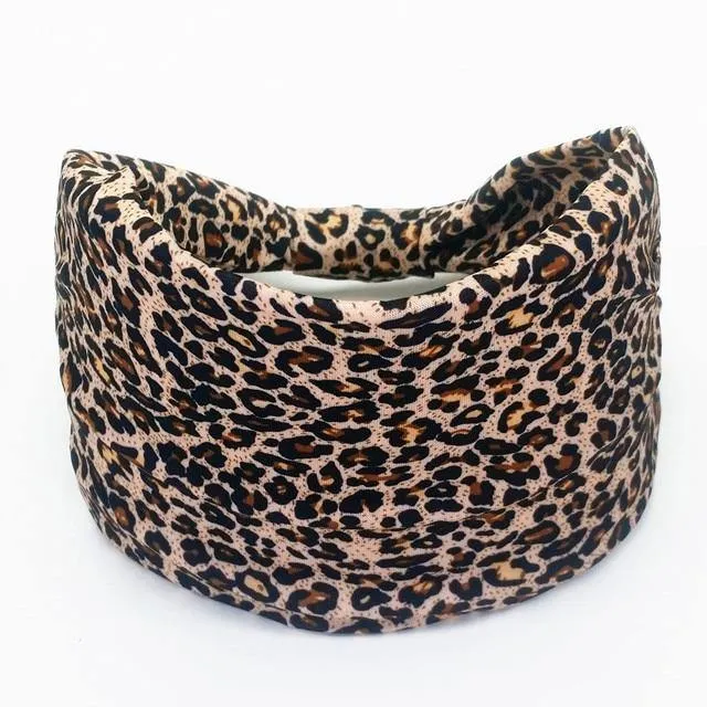 Boho Style Cotton Wide Printed Bandana Headbands For Women