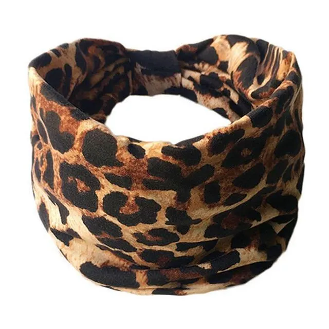 Boho Style Cotton Wide Printed Bandana Headbands For Women