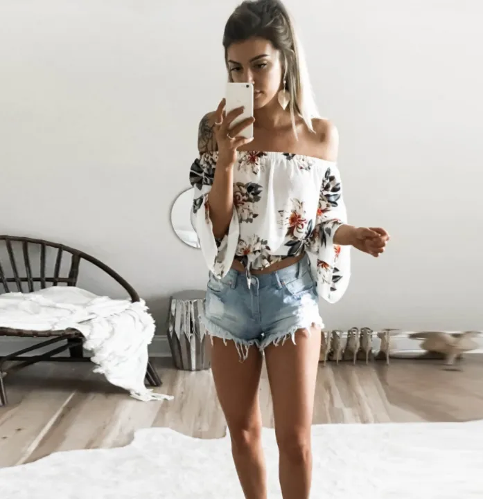 Chiffon Off Shoulder Blouse