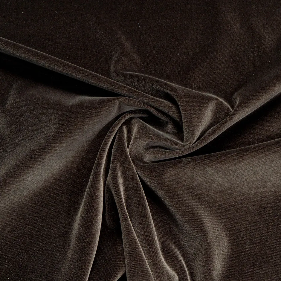 Chocolate Brown Cotton Blend Velvet