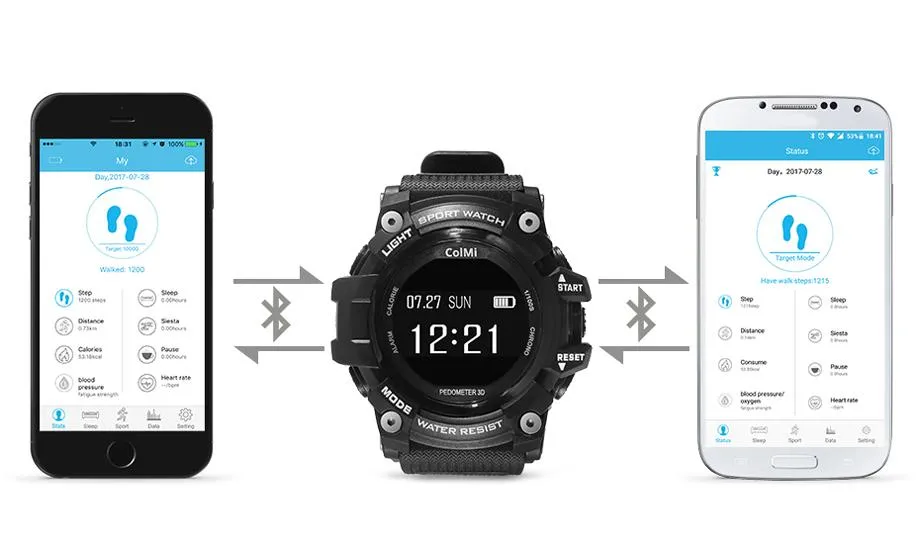 ColMi Smart Sport Watch T1 OLED Display Heart Rate Monitor IP68 Waterproof Push Message Call Reminder for Android IOS Phone