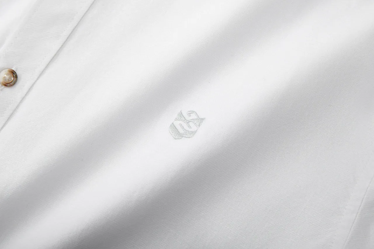 Cotton Stand Logo Shirt in Smart Fit