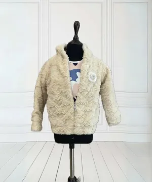 Cream Colored Winter Jacket for Girls