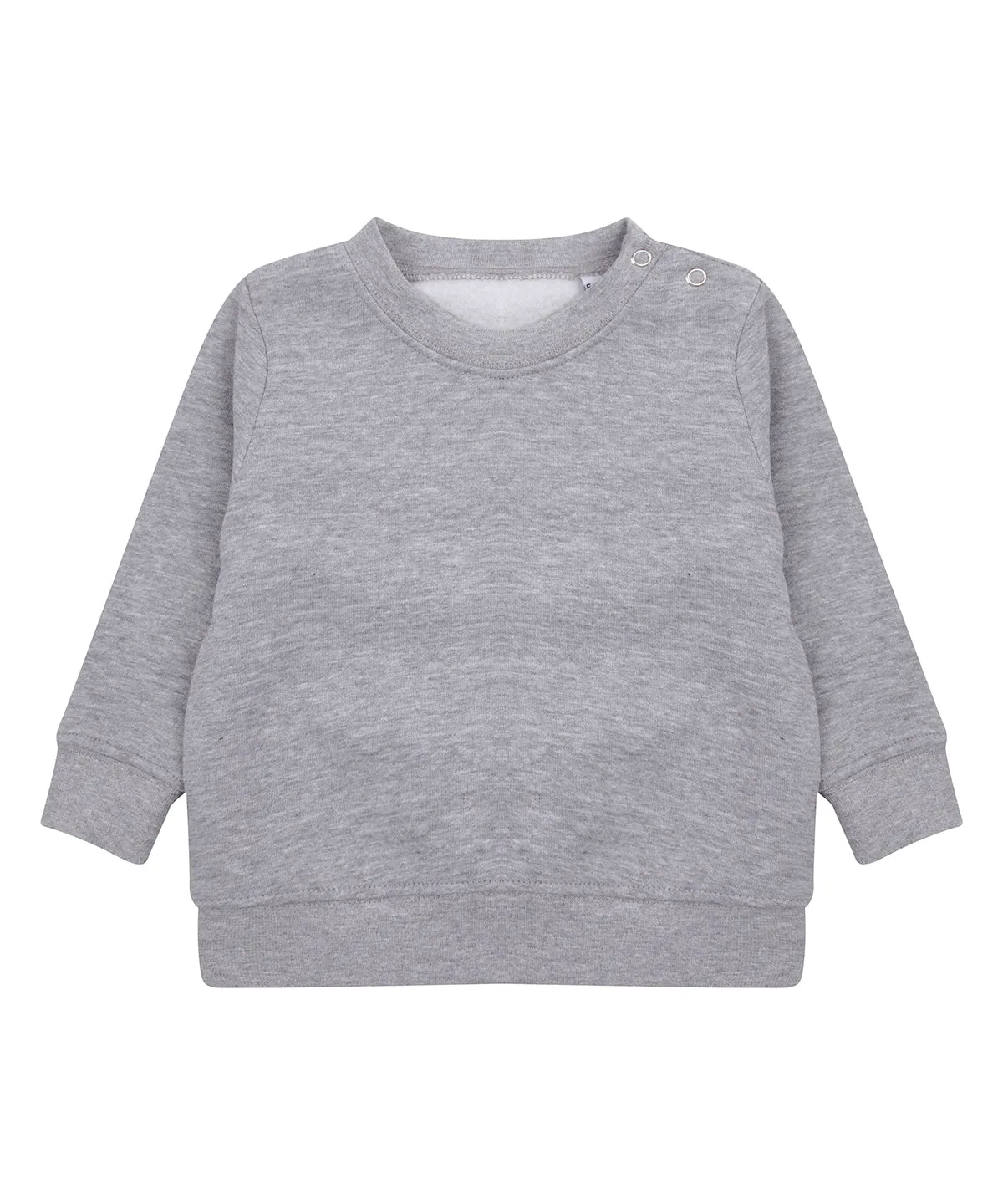 Crew neck sweatshirt with shoulder poppers | Heather Grey