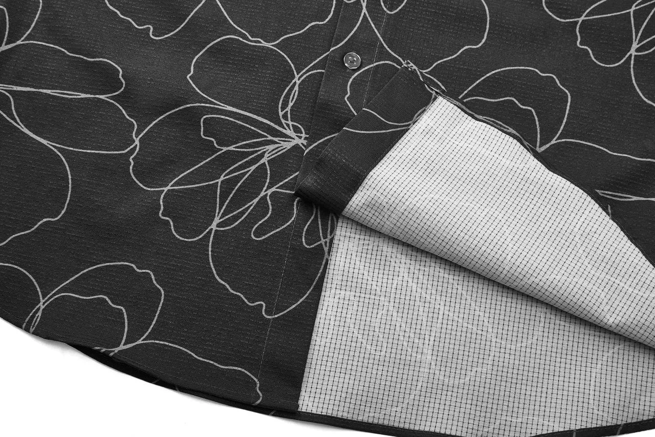 Dry Floral Sketch All Over Print Shirt in Smart Fit