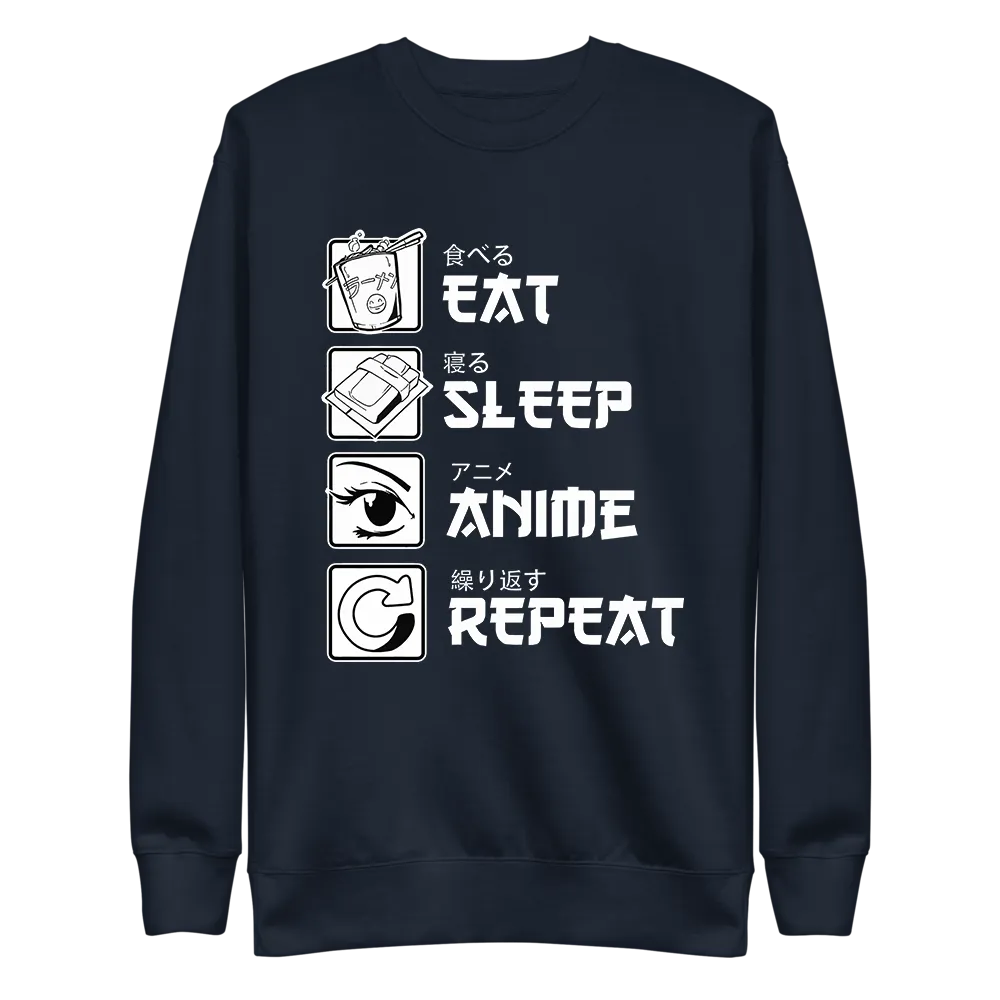 Eat Sleep Anime Repeat Sweatshirt