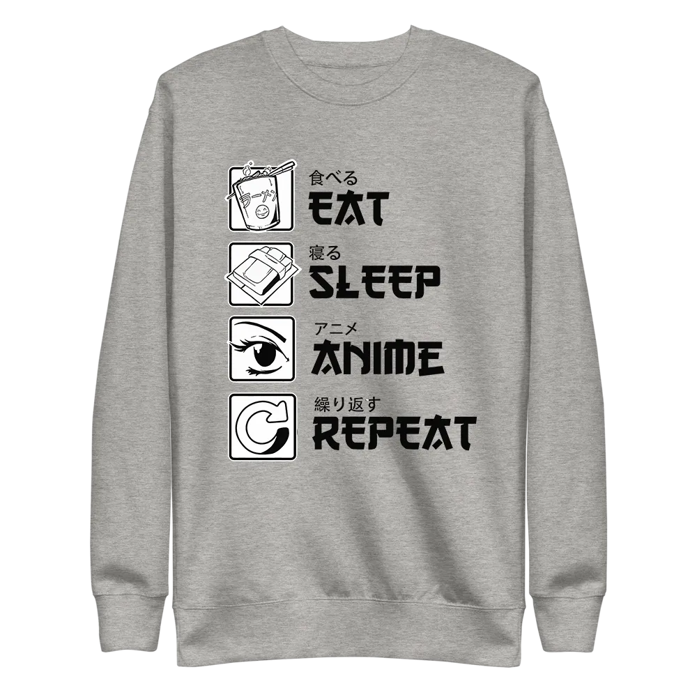 Eat Sleep Anime Repeat Sweatshirt