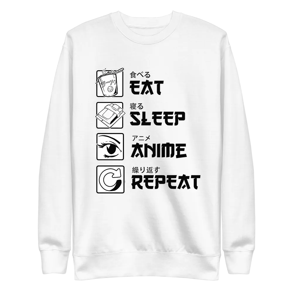 Eat Sleep Anime Repeat Sweatshirt