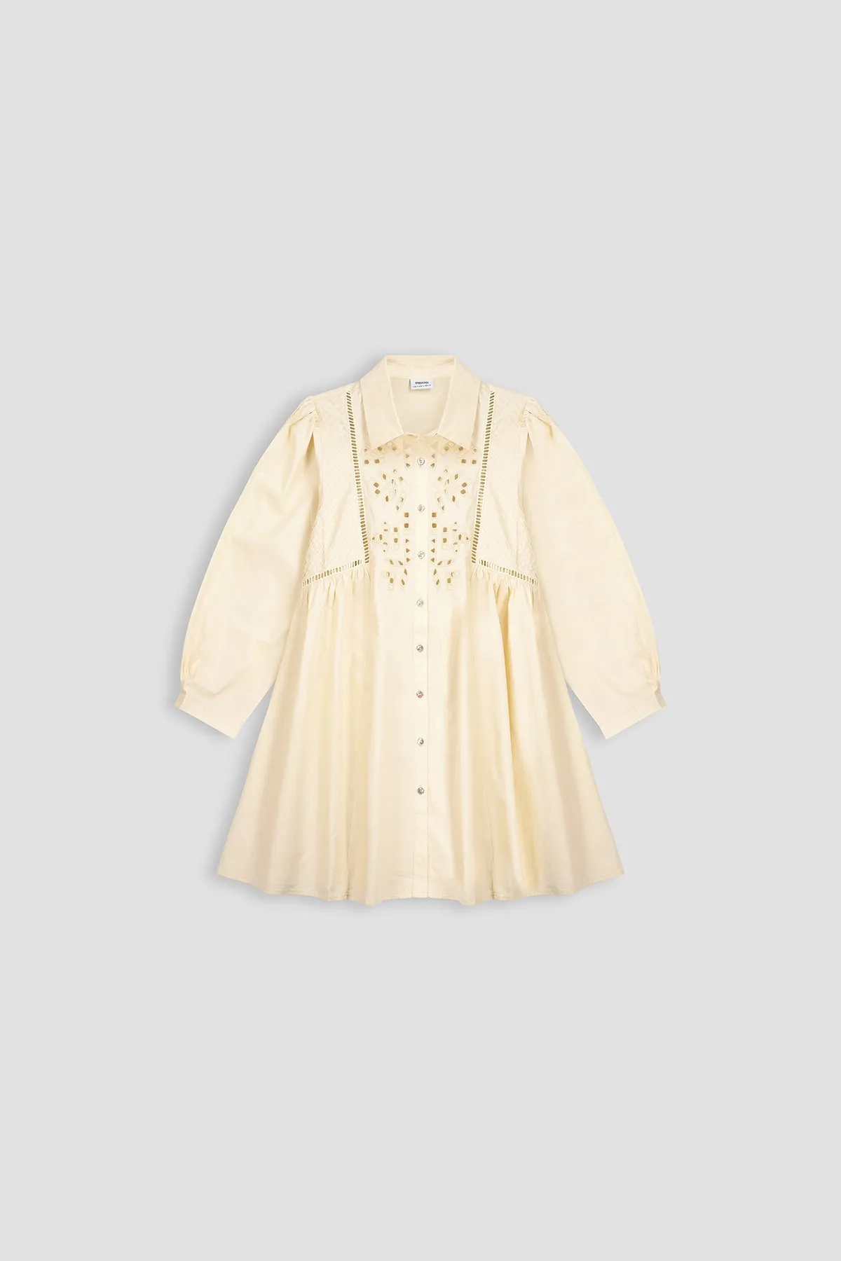 Embroiderd Midi Dress For Women - BEIGE