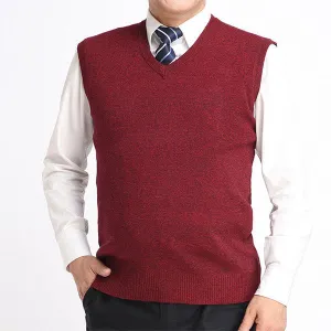 Fall Winter Warm Woolen Sweater Waistcoat for Men