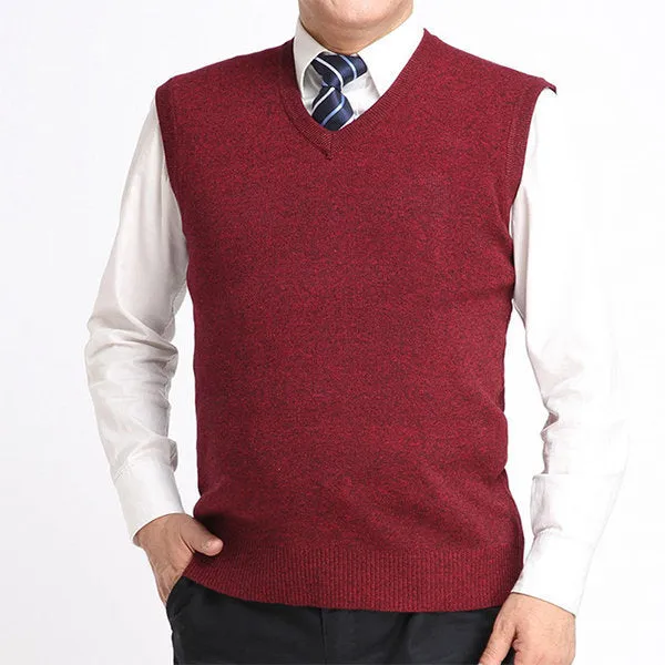 Fall Winter Warm Woolen Sweater Waistcoat for Men