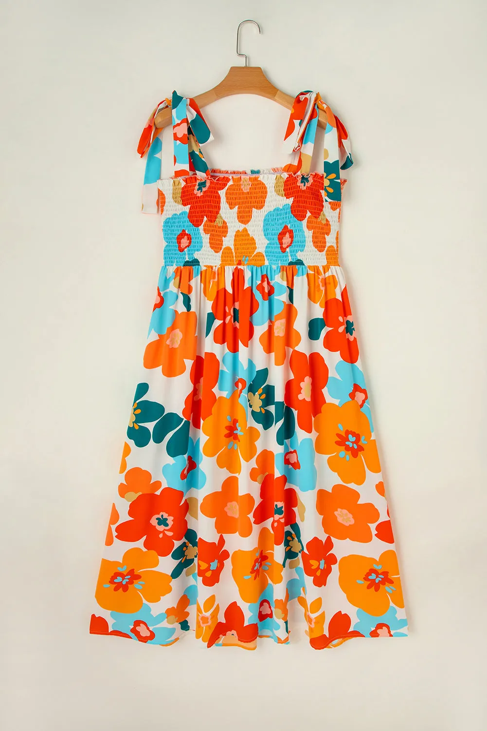 Floral Smocked Wide Leg Jumpsuit Plus Size