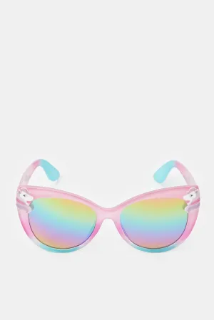 Girls Pink Over Sized Embellished Sunglasses
