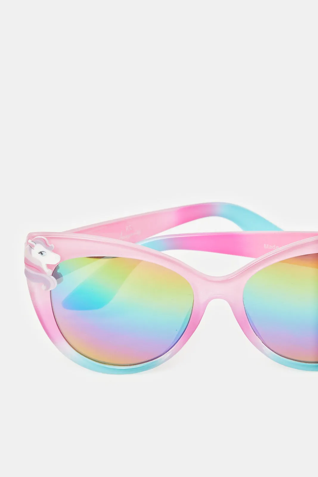 Girls Pink Over Sized Embellished Sunglasses