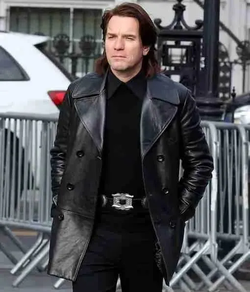 Halston Ewan Mcgregor Leather Peacoat