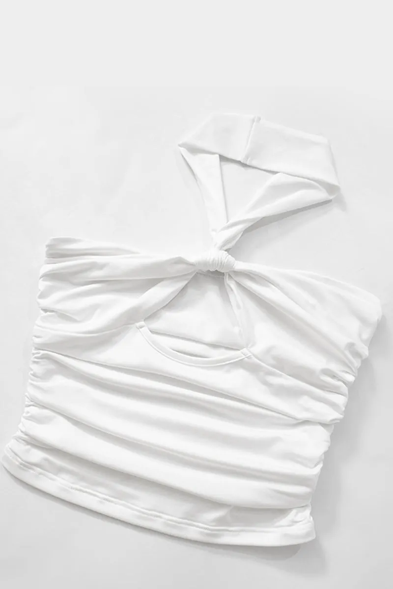 Halter Sleeveless Cutout Crop Top