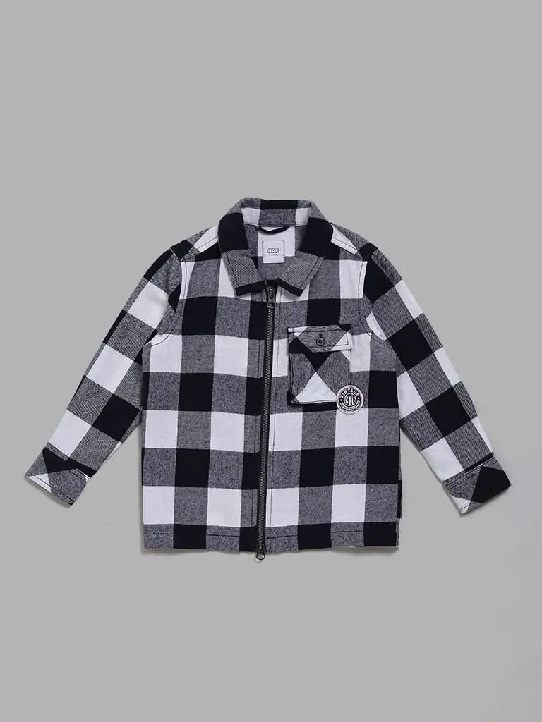 HOP Kids Black & White Checked Shirt