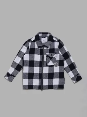 HOP Kids Black & White Checked Shirt