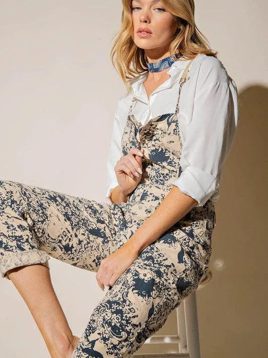 Just a Lil' Boho Printed Linen Jumpsuit