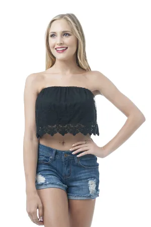 Lace Crochet Tube Crop Top
