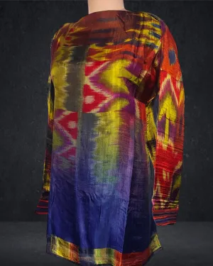 Luxurious Silk Digital Printed Semistitched Short Tunic Kurti – Contemporary Fashion Fusion