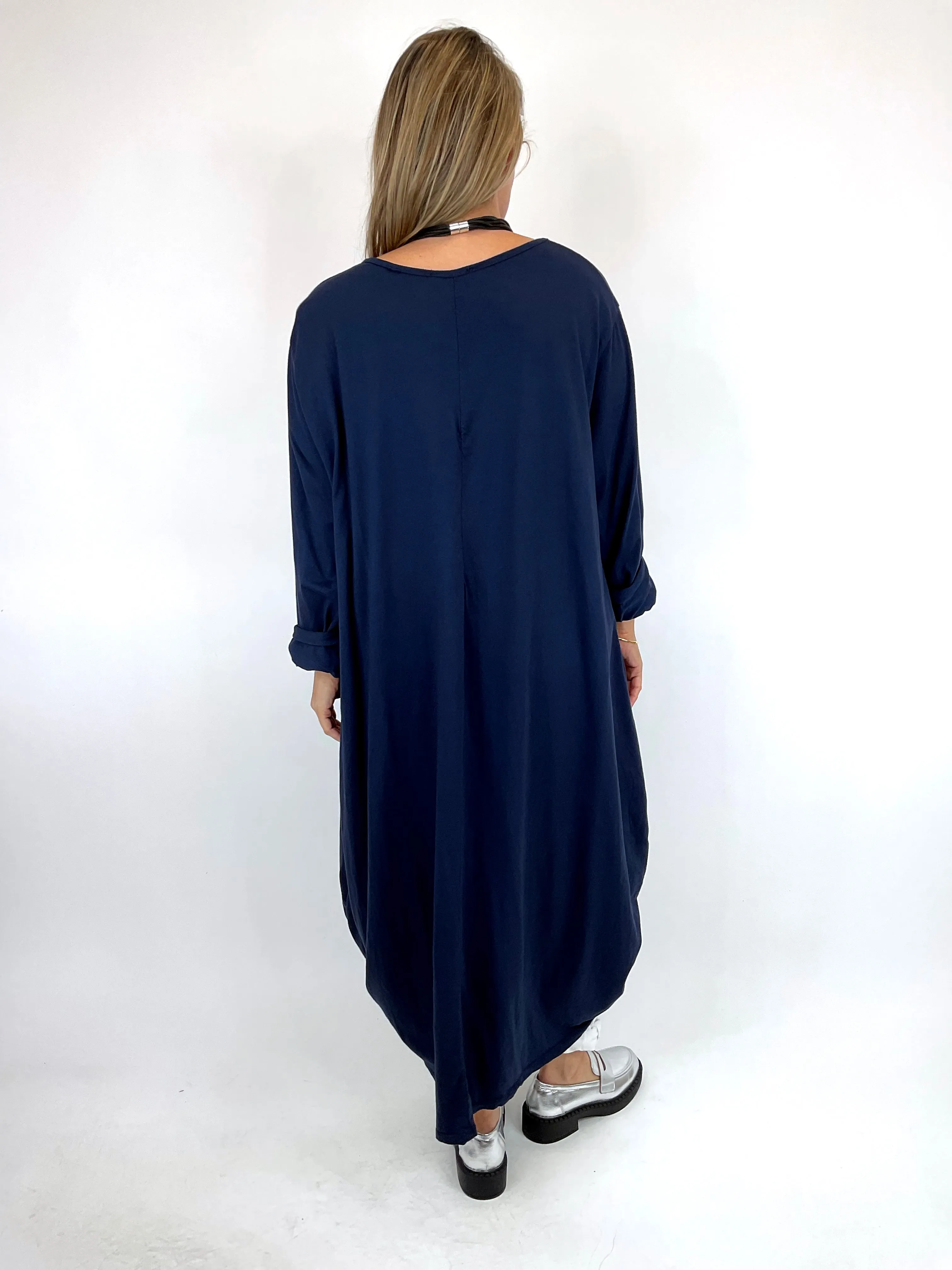 Made in Italy Lagenlook Ellis Ruche Tunic in Navy. code 55919