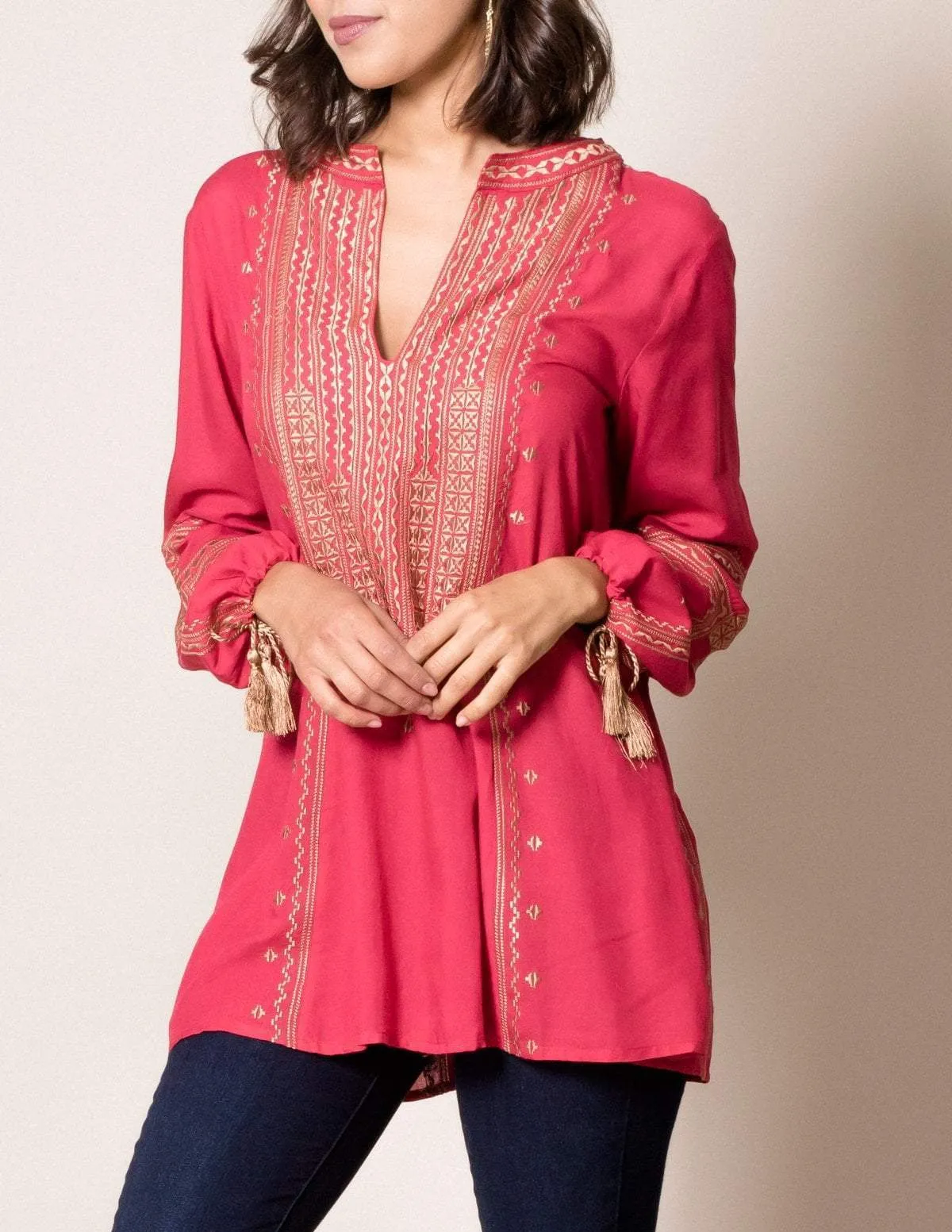 Marrakesh Tunic - Red Coral