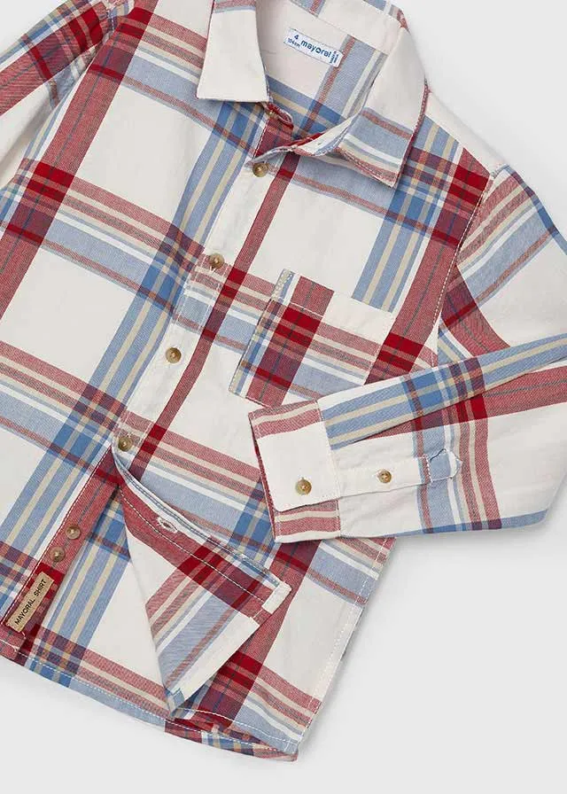 Mayoral Boys Red And Blue Check Shirt