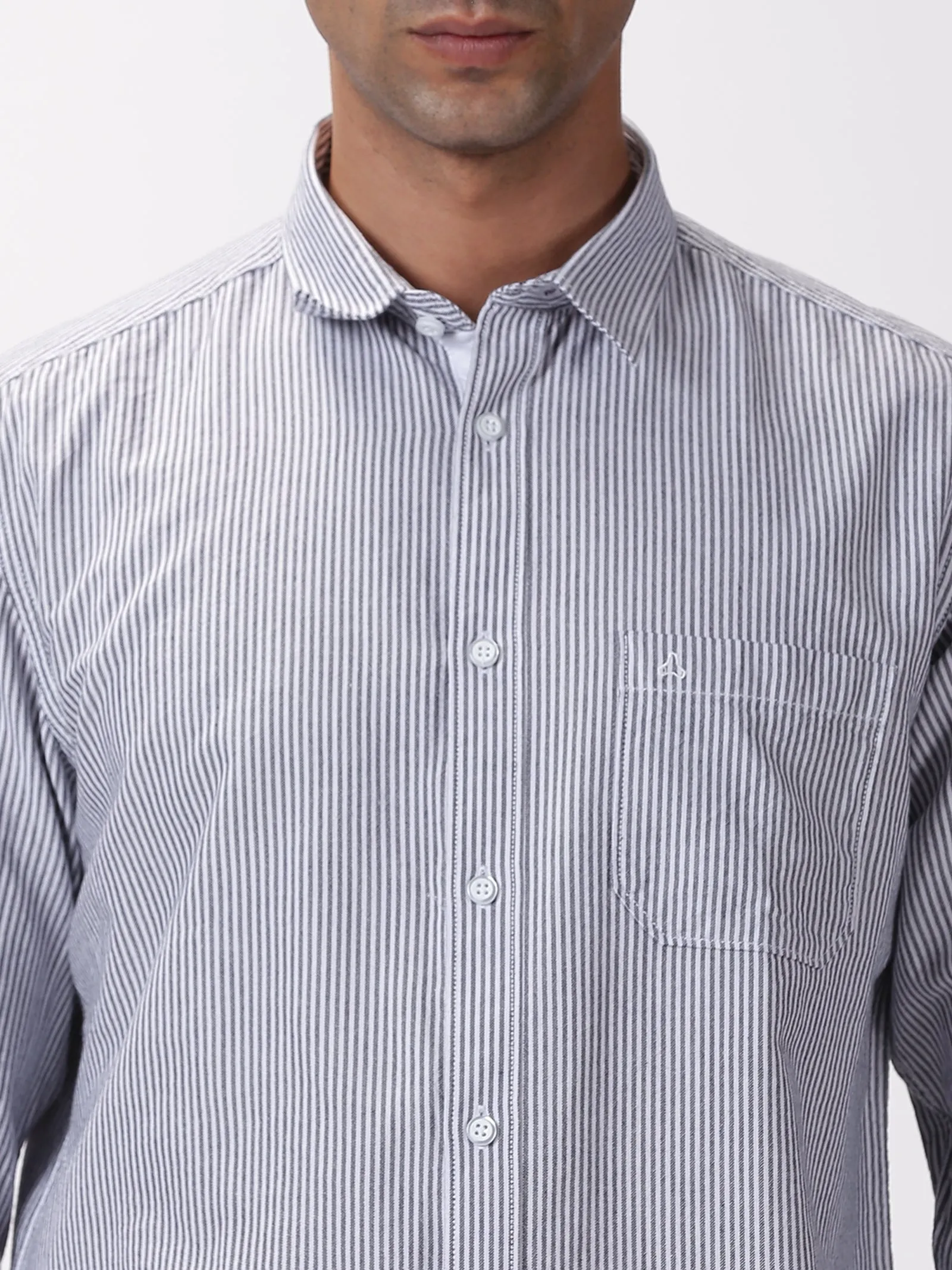 MEN'S BLACK STRIPE SLIM FIT SHIRT