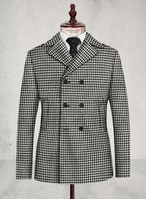 Mens Houndstooth Peacoat
