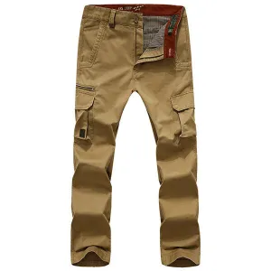 Mens Outdoor Multi-pocket  Soild Color Casual Pants