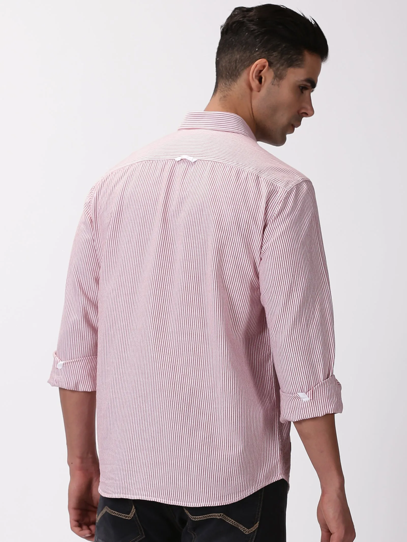 MEN'S RED STRIPE SLIM FIT SHIRT