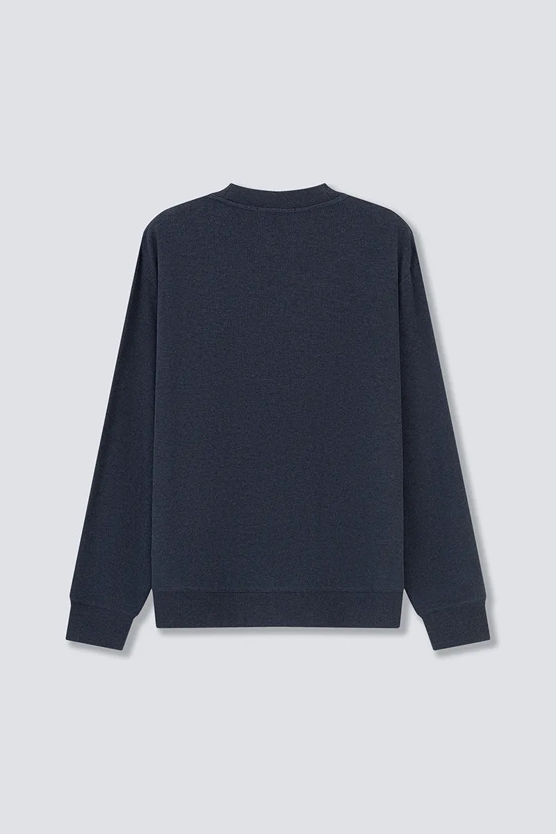 Merino-Blend French Rib Cardigan | Navy EB1244