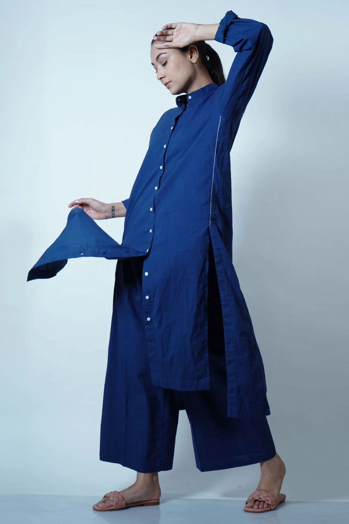 Midnight Blue Button Down Tunic