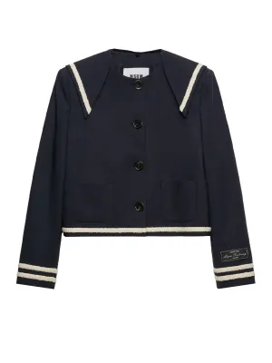 MSGM Tailoring Navy Blue Cool Wool Peacoat (ฺNavy)