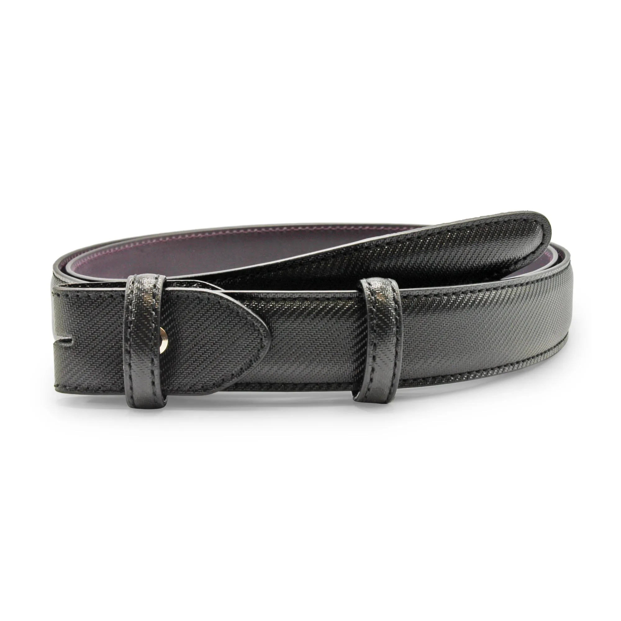 Narrow Carbon Fibre Effect Leather Belt Strap