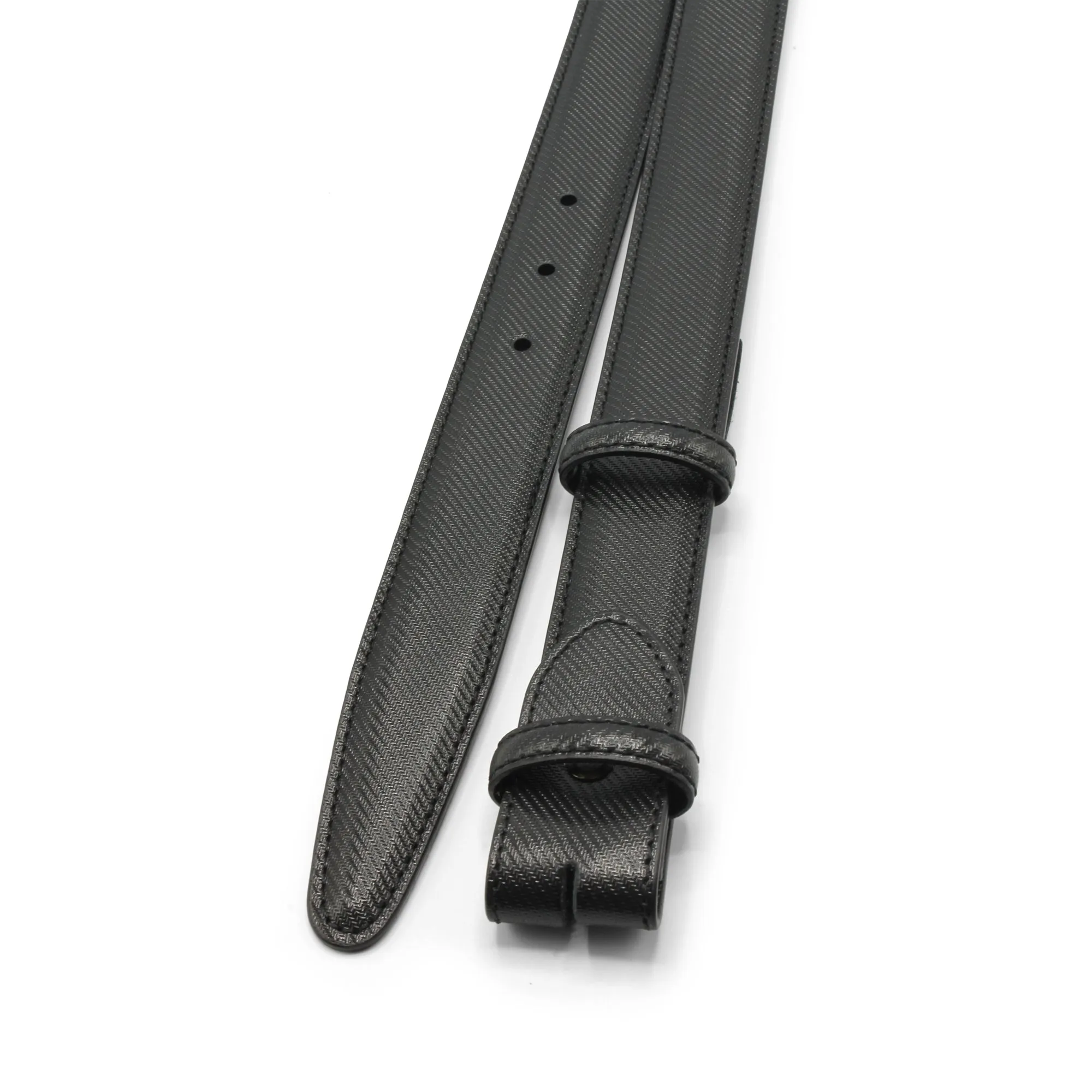 Narrow Carbon Fibre Effect Leather Belt Strap
