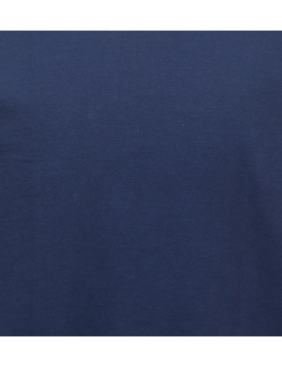 Navy Plain Round Neck Sweatshirt - L